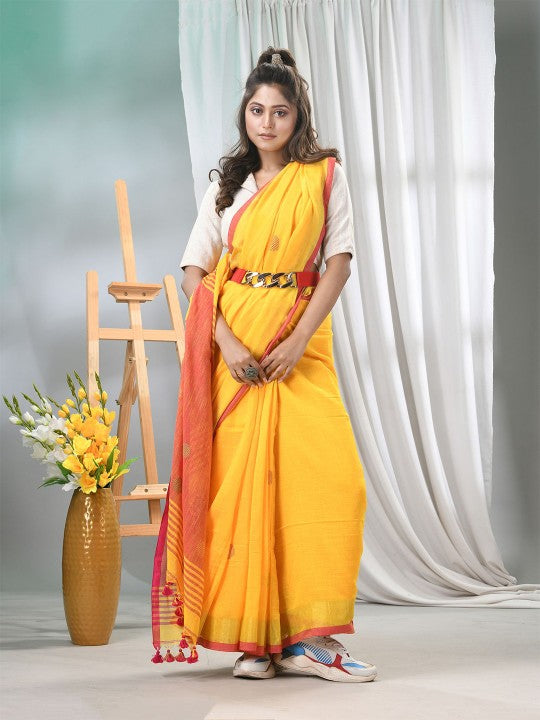 DESH BIDESHWomen Woven Design Pure Cotton Taant Saree