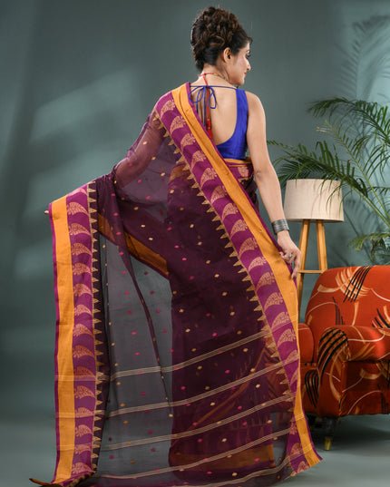 Handloom Cotton Tant Saree – Sitaara Borfi Design