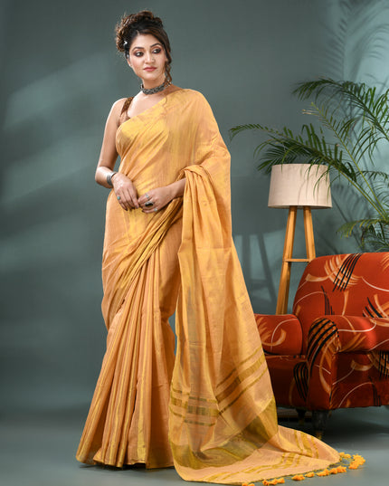 Raat Ki Roshni Golden Tissue Silk Saree with Blouse Piece – Party & Wedding Wear