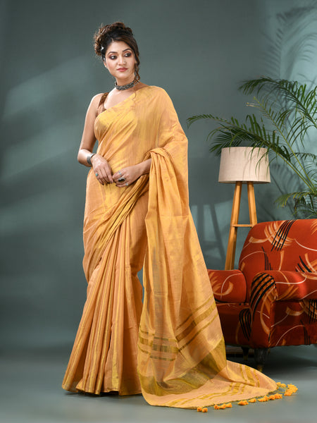 Raat Ki Roshni Golden Tissue Silk Saree with Blouse Piece – Party & Wedding Wear