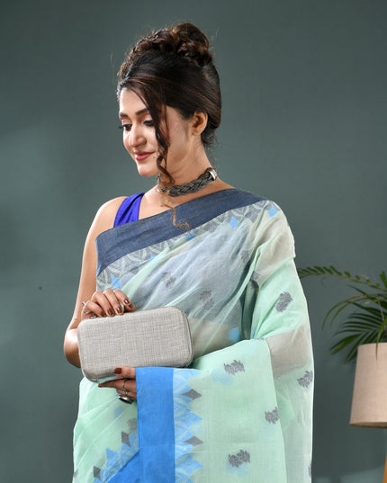 Women Pure Cotton Handloom Tant Saree – Patralekha Design (No Blouse Piece)