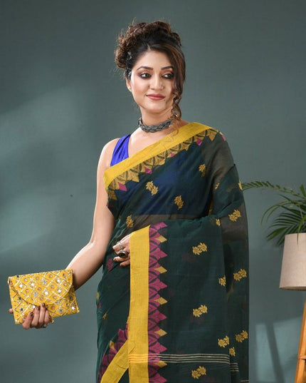 DESH BIDESH Woven Design Pure Cotton Taant Saree