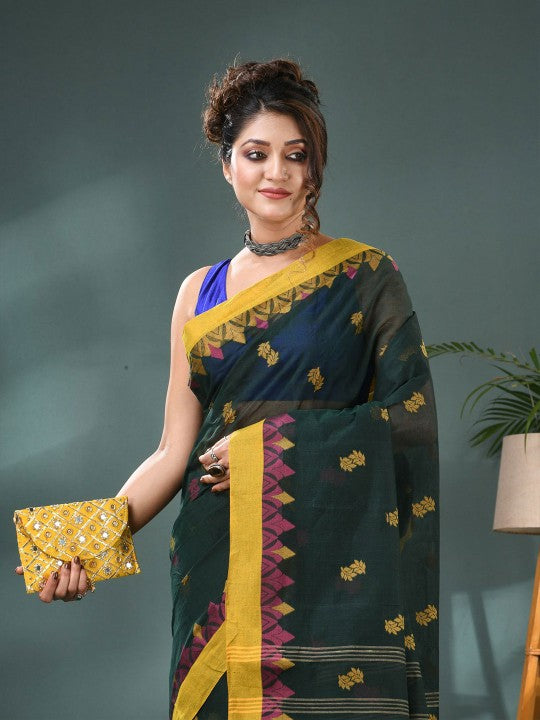 DESH BIDESH Woven Design Pure Cotton Taant Saree