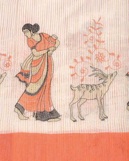 DESH BIDESH Woven Design Zari Pure Cotton Khadi Saree