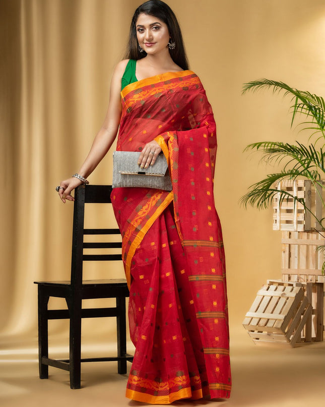 DESH BIDESH Woven Design Pure Cotton Taant Saree