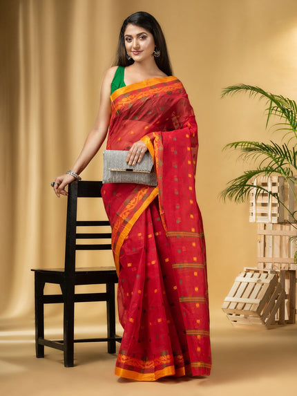 DESH BIDESH Woven Design Pure Cotton Taant Saree