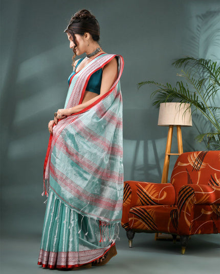 DESH BIDESH Woven Design Silk Cotton Bandhani Saree