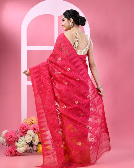 DESH BIDESH Woven Design Pure Cotton Taant Saree