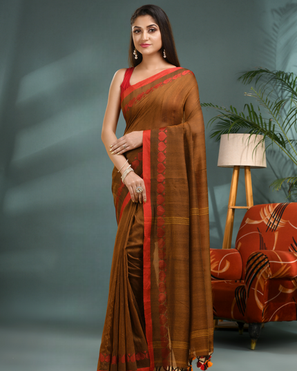 Women’s Traditional Bengali Tant Handloom Cotton Saree – Loveria Design