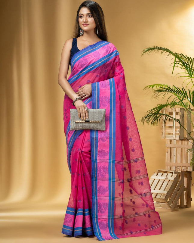 DESH BIDESH Woven Design Pure Cotton Taant Saree