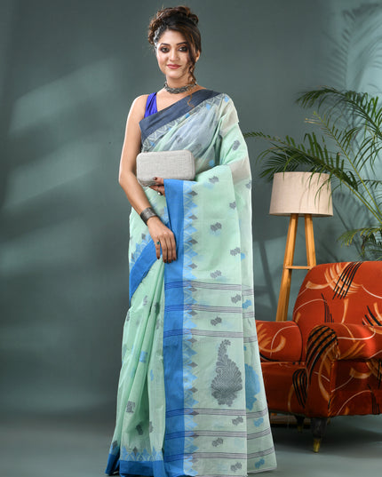 Women Pure Cotton Handloom Tant Saree – Patralekha Design (No Blouse Piece)