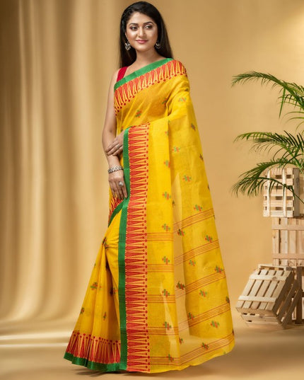 DESH BIDESH Woven Design Pure Cotton Taant Saree