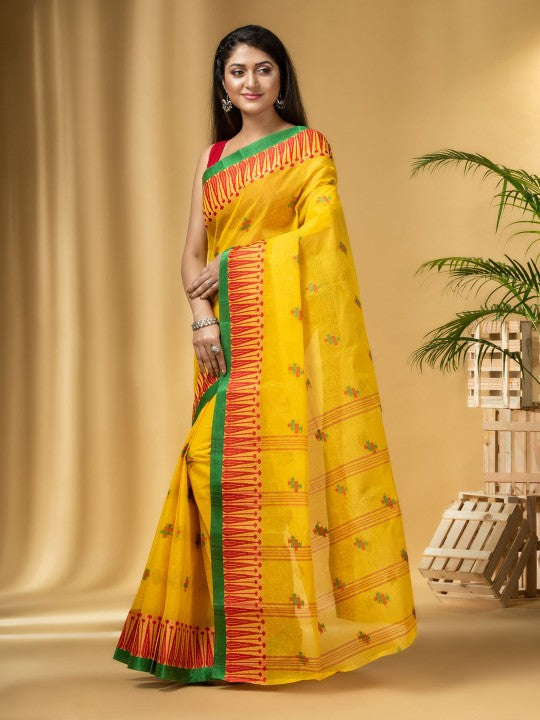 DESH BIDESH Woven Design Pure Cotton Taant Saree