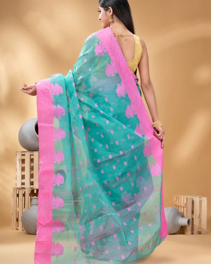 DESH BIDESH Woven Design Ethnic Motifs Pure Cotton Taant Saree
