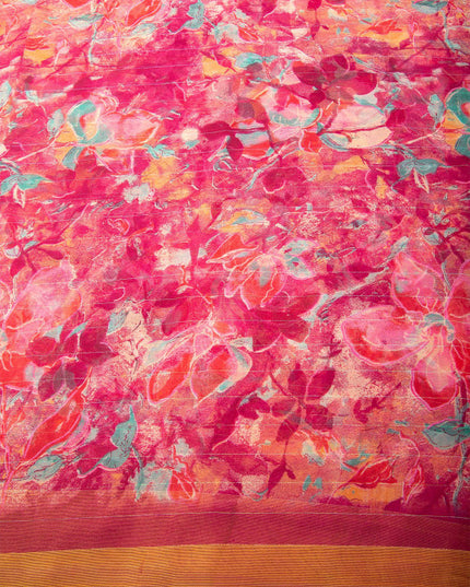 Floral Printed Poly Chiffon Saree