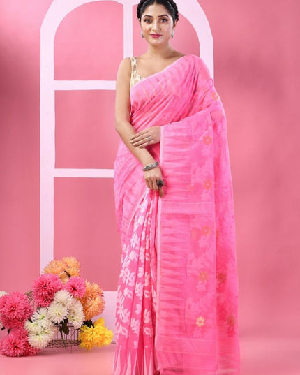 DESH BIDESH Woven Design Pure Cotton Taant Saree