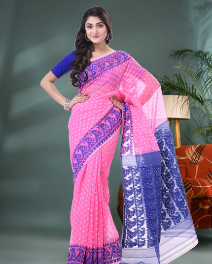 Women’s Dhakai Jamdani Saree – Hajar Buti Design