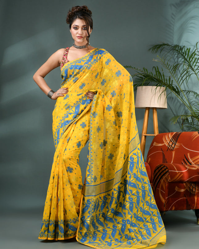Handloom Cotton Jamdani Saree – Kanaklata Design