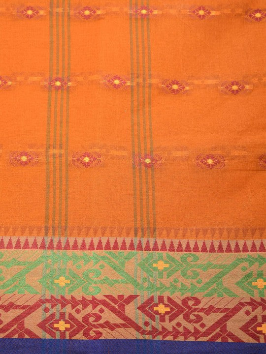 DESH BIDESH Pure Cotton Woven Design Saree with Intricate Border