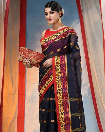 DESH BIDESH Stylish Woven Design Pure Cotton Saree with Elegant Border