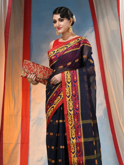 DESH BIDESH Stylish Woven Design Pure Cotton Saree with Elegant Border