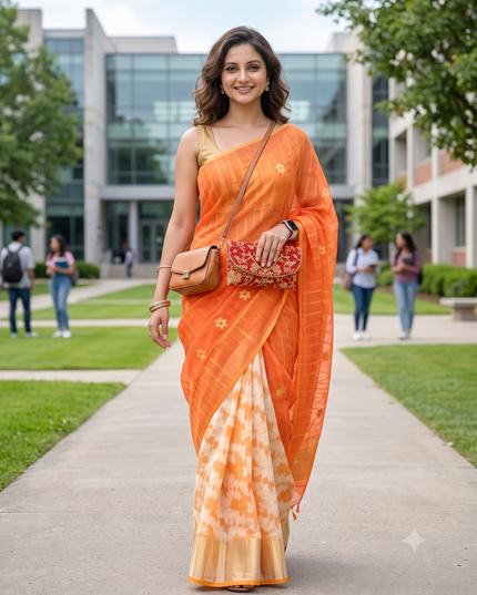 Woven Design Zari Pure Cotton Jamdani Saree
