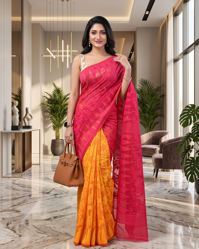 Woven Design Pure Cotton Taant Saree