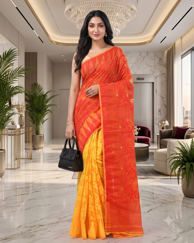 Woven Design Pure Cotton Taant Saree