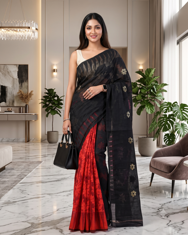 Premium Bengal Resham Dhakai Jamdani Handloom Saree for Women
