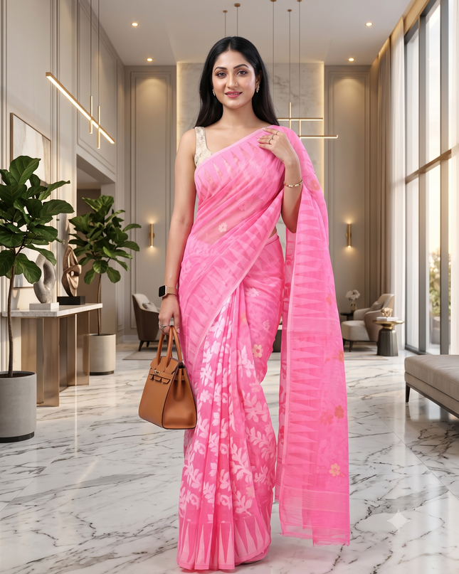 Woven Design Pure Cotton Taant Saree