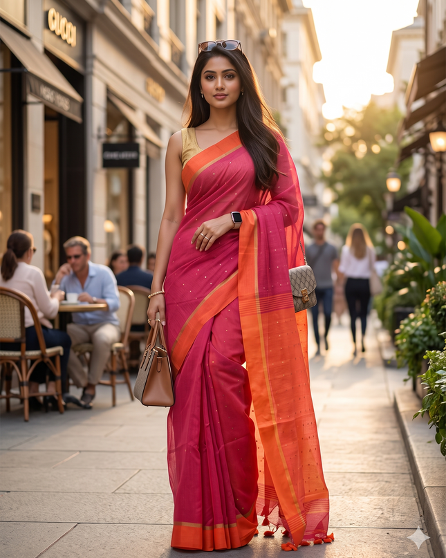 Pure Handloom Sequence Work Saree | Premium Party Wear Saree for Women