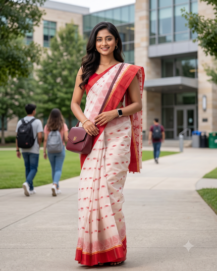 pure tant cotton handloom woven saree latest, trending LalKamal design sarees georgette party, wear bandhani silk sarees without blouse piece saree for women