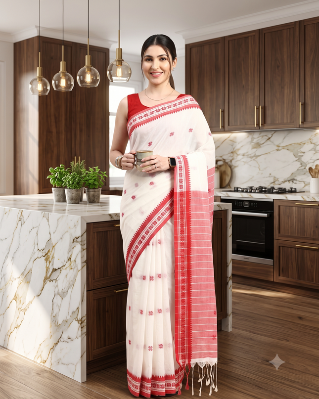 Woven Design Ethnic Motifs Pure Cotton Taant Saree