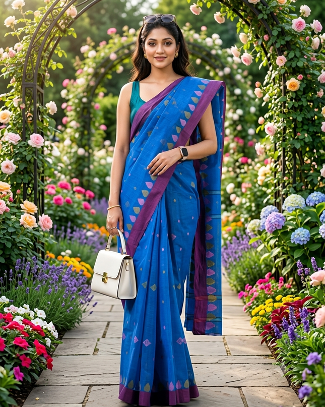 Woven Design Pure Cotton Taant Saree