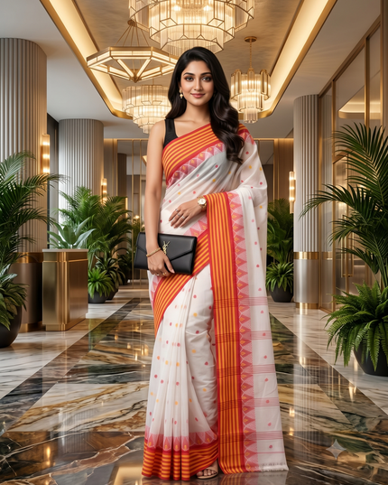 Women's Elegant Floral Pure Cotton Taant Saree