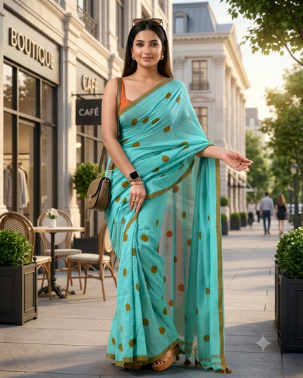 Women cotton handloom mulmul cotton sarees mul cotton sarees for women latest, Nazakat design batik print bandhani malmal linen office daily, party, wear sarees for women (Tute)