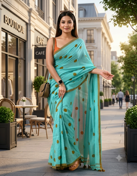 Women cotton handloom mulmul cotton sarees mul cotton sarees for women latest, Nazakat design batik print bandhani malmal linen office daily, party, wear sarees for women (Tute)
