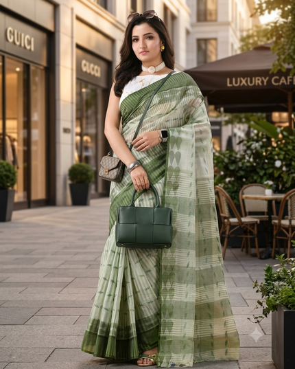 Women's Tant cotton saree for woman silk cotton sarees party, wear handloom sarees for women trending bengal cotton fancy cotton sarees for women latest, Pearl design