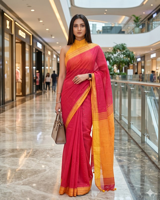 Pure Handloom Sequence Work Saree | Premium Party Wear Saree for Women