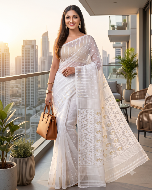 jamdani sarees for women cotton saree for woman handloom cotton sarees party, wear sari banarasi chiffon georgette silk saree Queen of Diamond designer jamdani cotton saree
