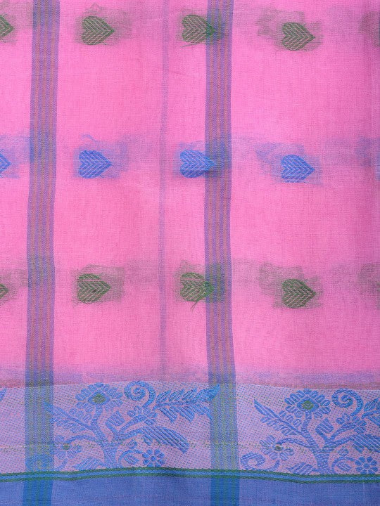 Desh Bidesh Pure Cotton Woven Design Handloom Taant Saree