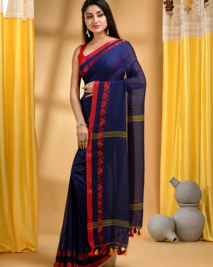 Desh Bidesh Pure Cotton Woven Design Handloom Taant Saree