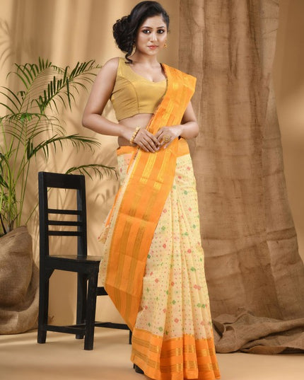 DESH BIDESH Woven Design Pure Cotton Taant Saree