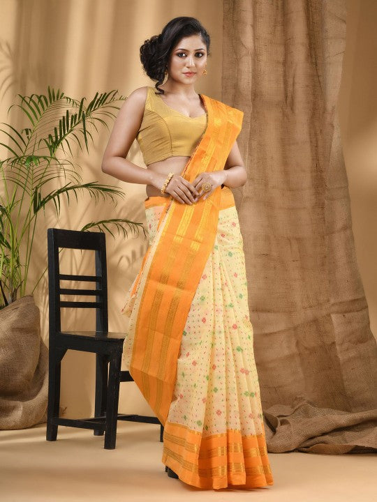 DESH BIDESH Woven Design Pure Cotton Taant Saree