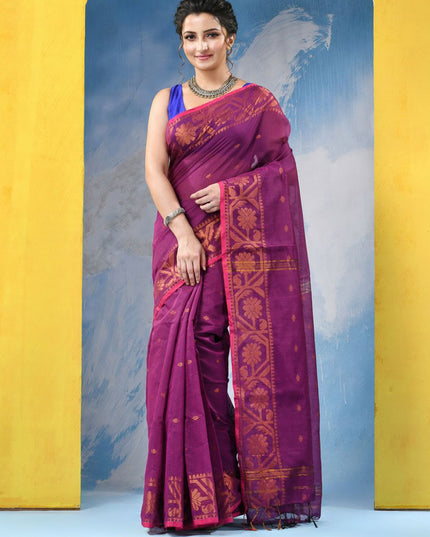 DESH BIDESH Women's Ethnic Motifs Jamdani Saree: Elegant, Traditional Indian Wear