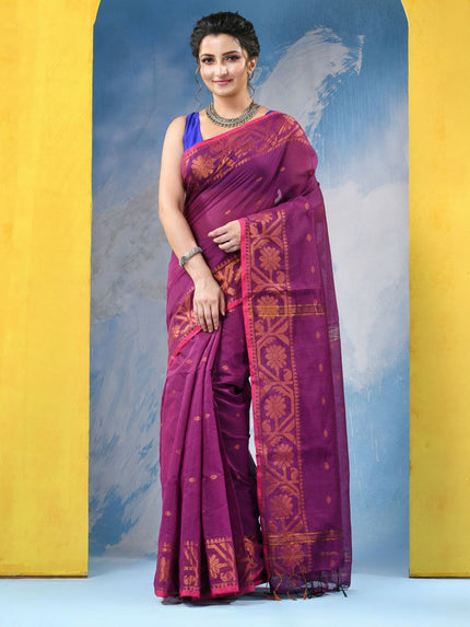 DESH BIDESH Women's Ethnic Motifs Jamdani Saree: Elegant, Traditional Indian Wear