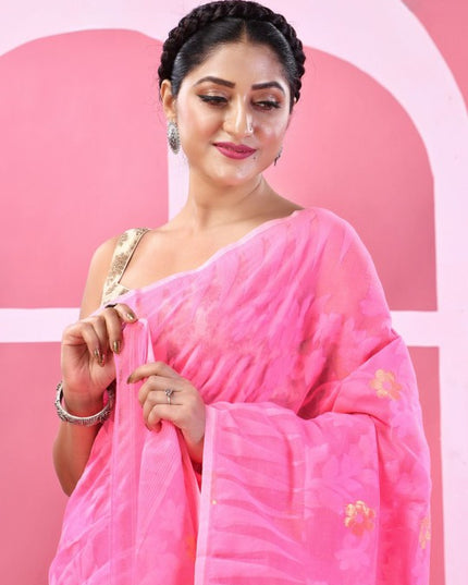 DESH BIDESH Woven Design Pure Cotton Taant Saree