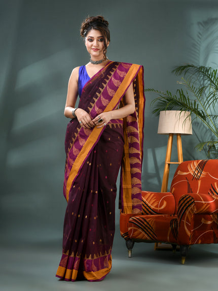Handloom Cotton Tant Saree – Sitaara Borfi Design