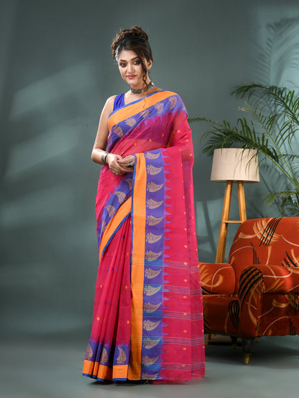 Handloom Cotton Tant Saree – Sitaara Borfi Design