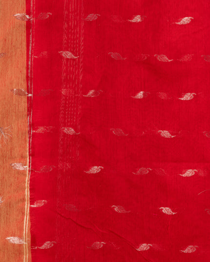 Women's Handloom Cotton Silk Saree - Flowing Leaves Design Saree